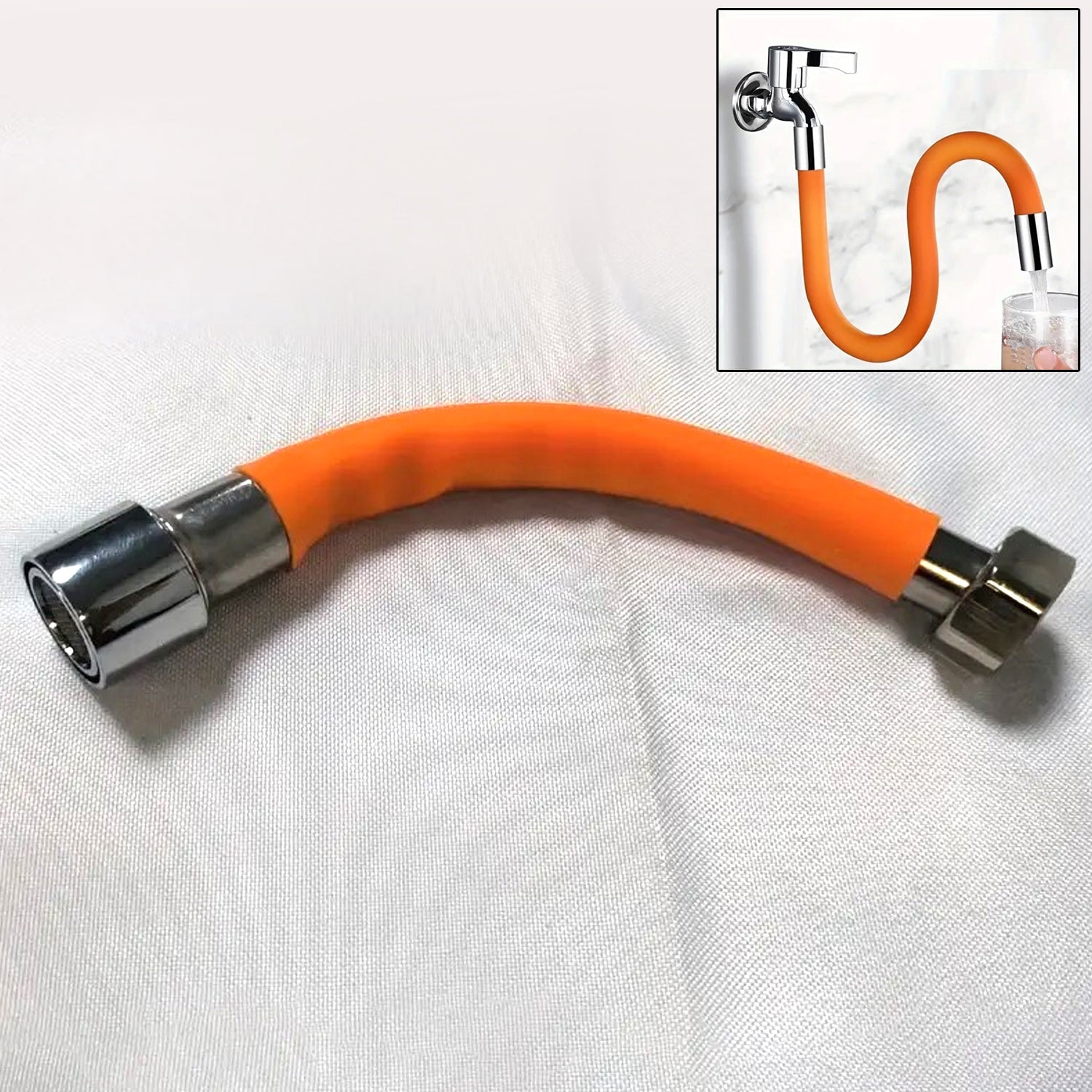 Flexible Water Tap Extender, 360° Bending Faucet Extension Tube with Connector (18cm) Flexible Water Tap Extender, 360° Bending Faucet Extension Tube with Connector (18cm)
